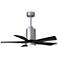 42" Matthews Patricia-5 LED Damp Black and Brushed Nickel Ceiling Fan