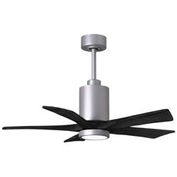 42&quot; Matthews Patricia-5 LED Damp Black and Brushed Nickel Ceiling Fan