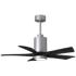 42" Matthews Patricia-5 LED Damp Black and Brushed Nickel Ceiling Fan