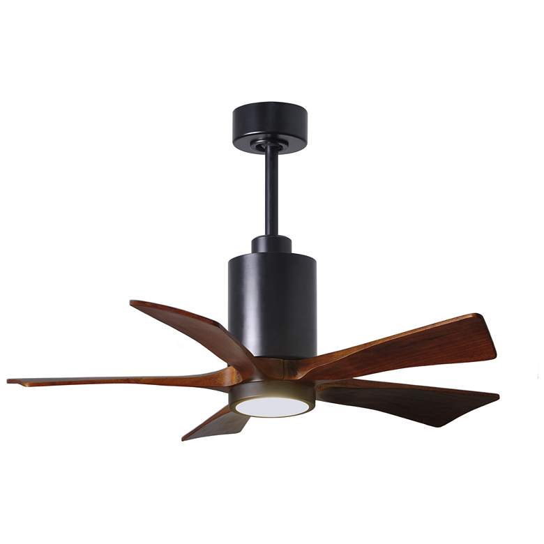 Image 1 42 inch Matthews Patricia-5 LED Damp Matte Black Walnut Ceiling Fan