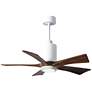 42" Matthews Patricia-5 LED Damp Rated Gloss White Walnut Ceiling Fan