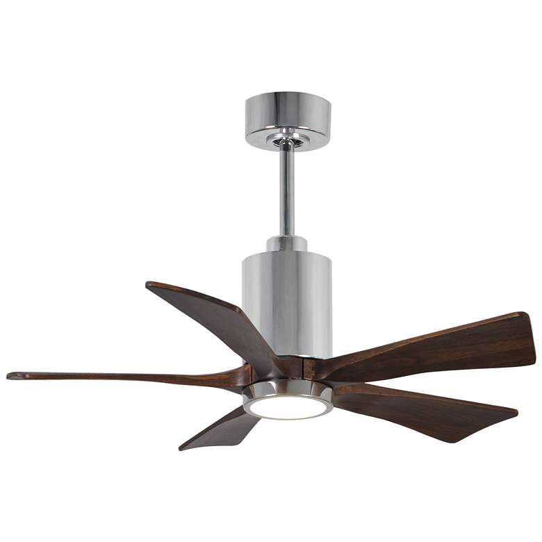 Image 1 42 inch Matthews Patricia-5 LED Damp Walnut and Chrome Ceiling Fan