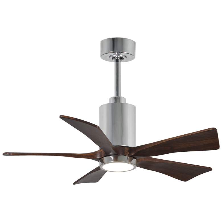 Image 1 42" Matthews Patricia-5 LED Damp Walnut and Chrome Ceiling Fan