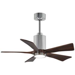 42&quot; Matthews Patricia-5 LED Damp Walnut and Chrome Ceiling Fan