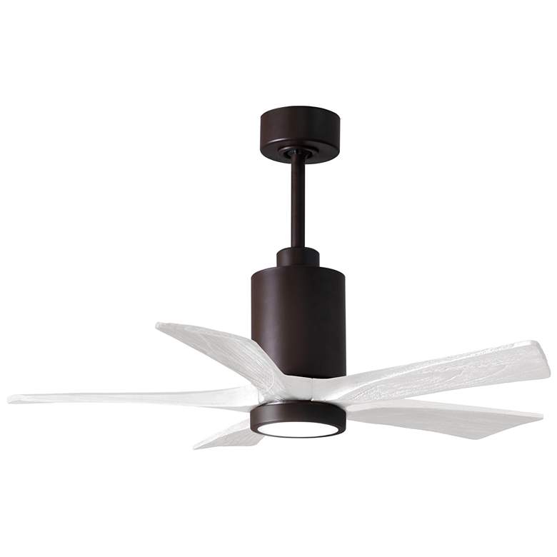 Image 1 42 inch Matthews Patricia-5 LED Damp White Textured Bronze Ceiling Fan