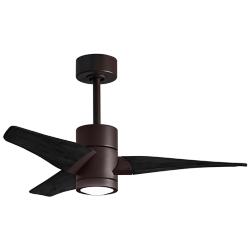 42" Matthews Super Janet LED 3-Blade Bronze Finish Ceiling Fan