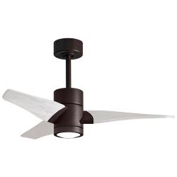 42" Matthews Super Janet LED Bronze and White 3-Blade Ceiling Fan