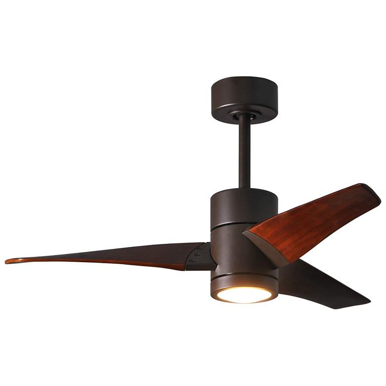 Image 1 42" Matthews Super Janet LED Bronze Walnut 3-Blade Ceiling Fan