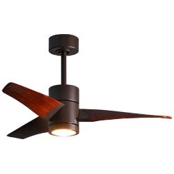 42" Matthews Super Janet LED Bronze Walnut 3-Blade Ceiling Fan