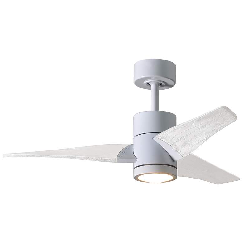 Image 1 42 inch Matthews Super Janet LED Gloss White Barnwood 3-Blade Ceiling Fan
