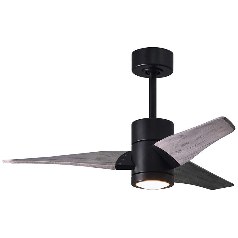 Image 1 42" Matthews Super Janet LED Matte Black Barn Wood Ceiling Fan