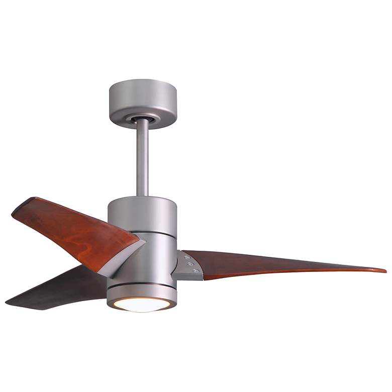 Image 1 42 inch Matthews Super Janet LED Silver Walnut 3-Blade Ceiling Fan