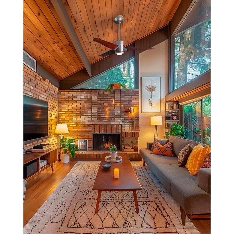 Image 2 42" Matthews Super Janet LED Silver Walnut 3-Blade Ceiling Fan more views