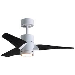 42" Matthews Super Janet LED White and Black 3-Blade Ceiling Fan