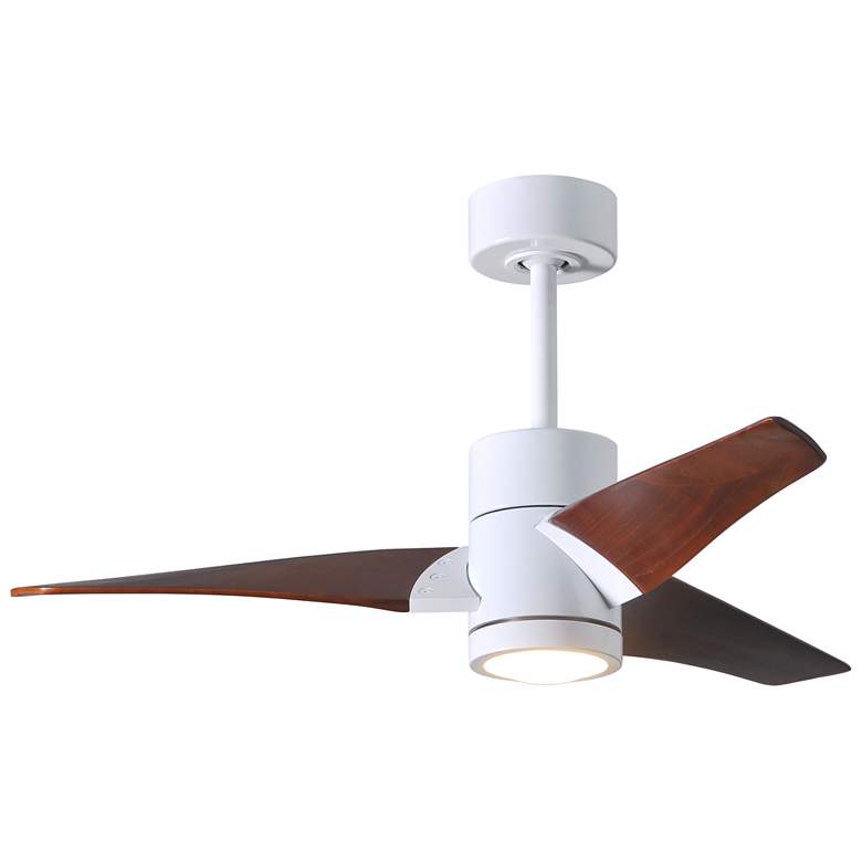 Image 1 42" Matthews Super Janet LED White Walnut 3-Blade Ceiling Fan