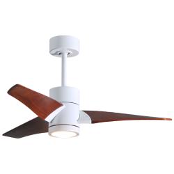 42" Matthews Super Janet LED White Walnut 3-Blade Ceiling Fan