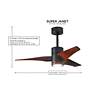 42" Matthews Super Janet Matte Black LED Ceiling Fan