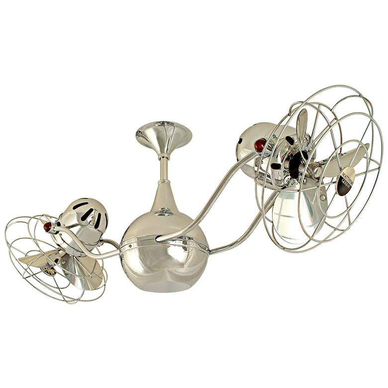 Image 2 42" Matthews Vent Bettina 2-Head Chrome Ceiling Fan with Wall Control