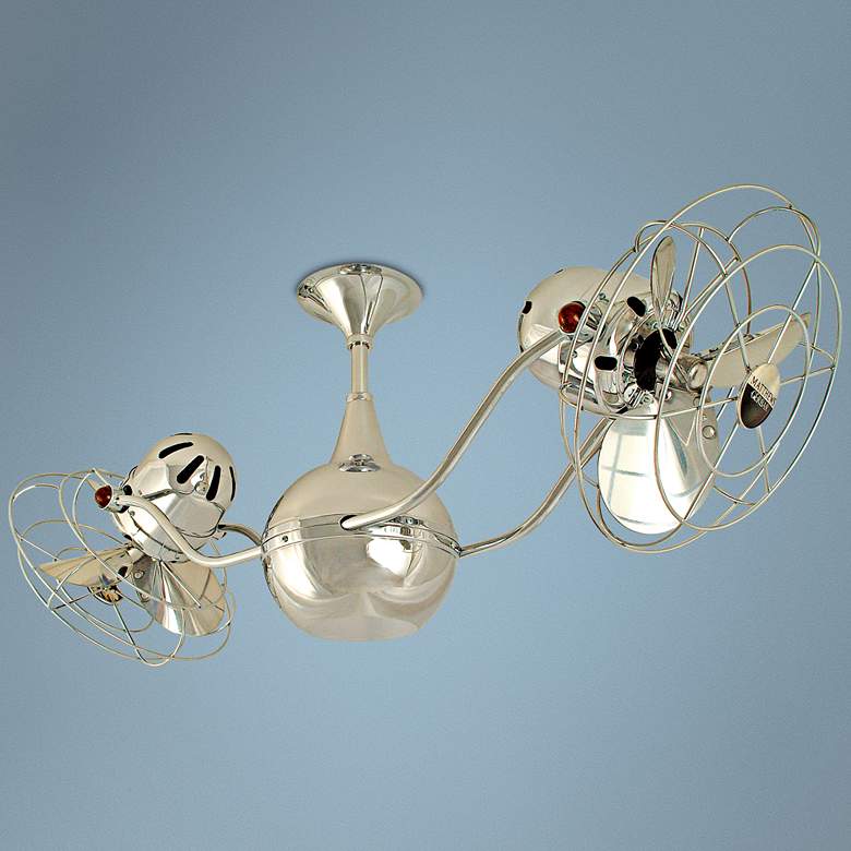 Image 1 42" Matthews Vent Bettina 2-Head Chrome Ceiling Fan with Wall Control