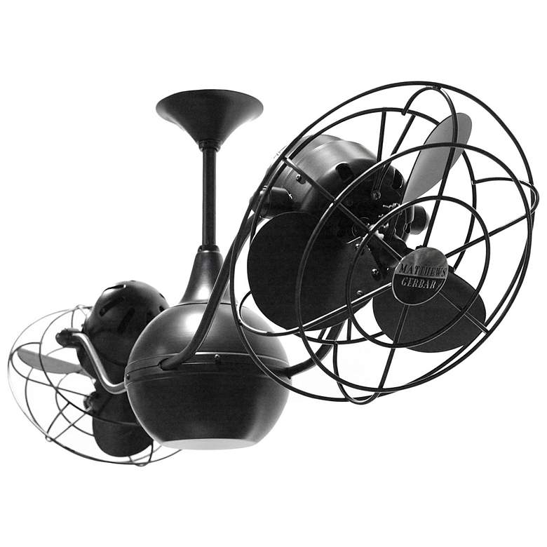 Image 1 42" Matthews Vent Bettina Black Dual Rotational Fan with Wall Control