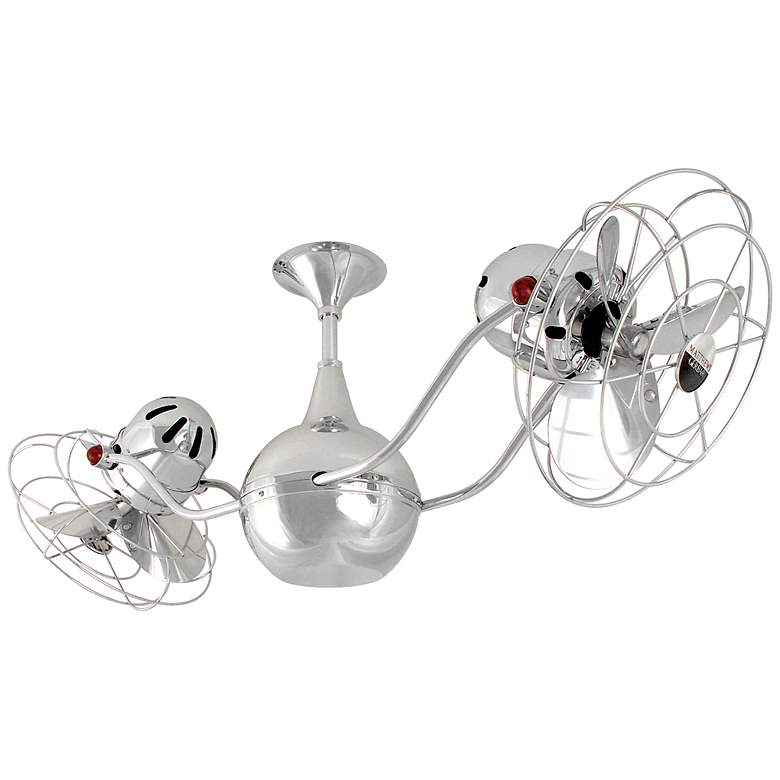 Image 1 42" Matthews Vent Bettina Chrome Dual Rotational Fan with Wall Control
