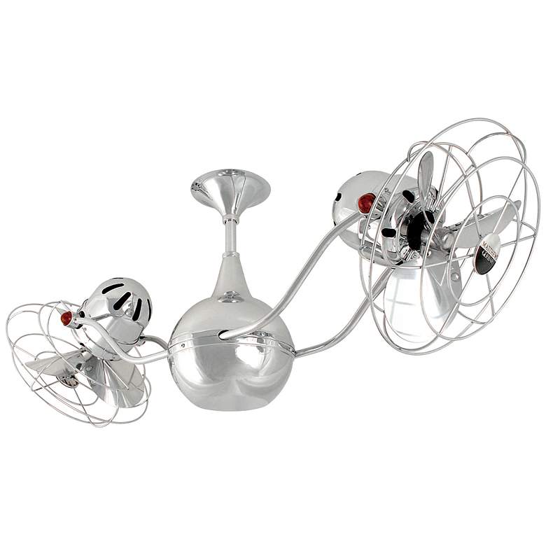 Image 1 42 inch Matthews Vent Bettina Chrome Dual Rotational Fan with Wall Control