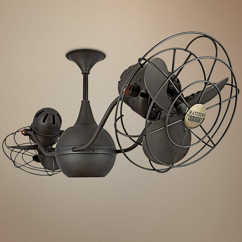 Image 1 42" Matthews Vent Bettina Dual-Head Bronze Ceiling Fan