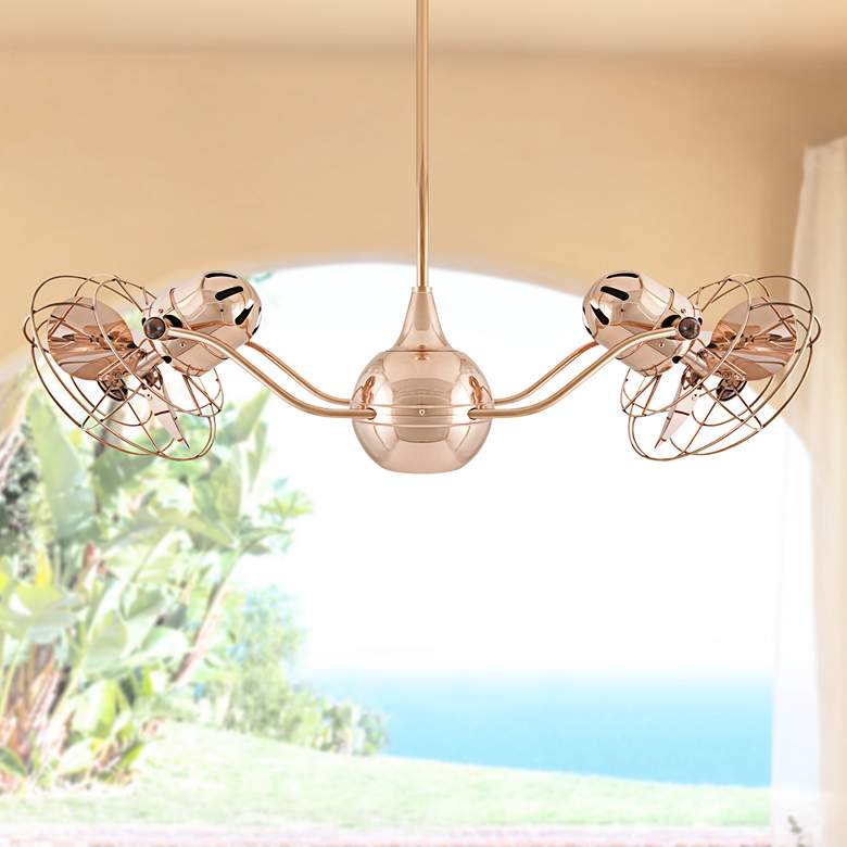 Image 1 42" Matthews Vent Bettina Dual-Head Copper Fan with Wall Control