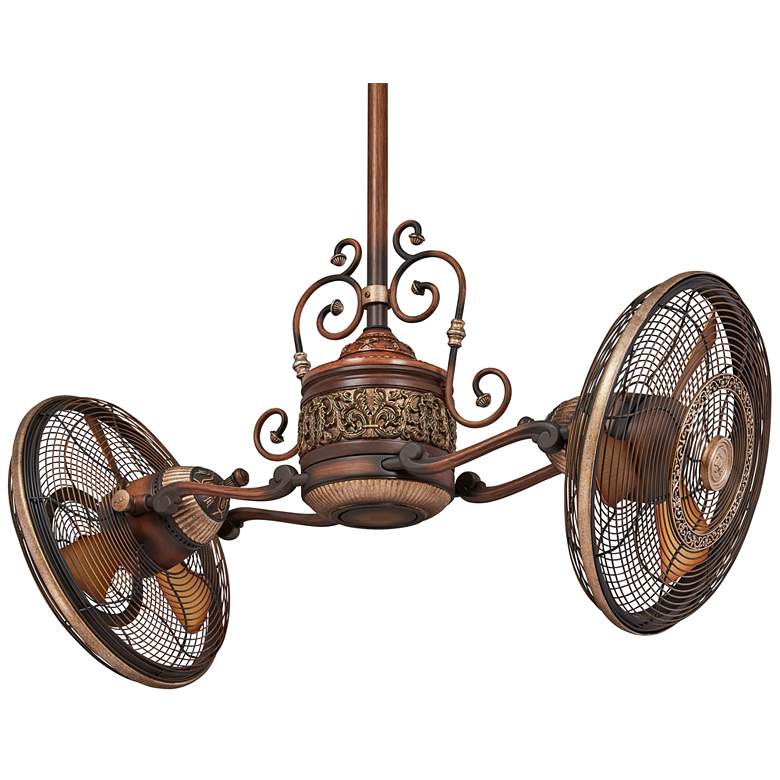 42&quot; Minka Aire Gyro Belcaro Walnut Twin Cage Ceiling Fan with Remote more views