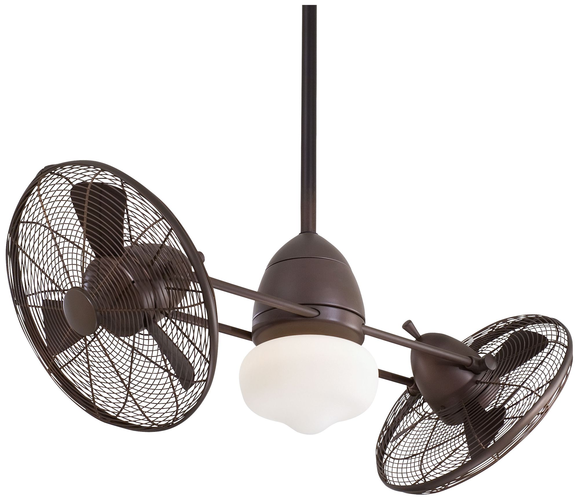 Image 6 42" Minka Aire Gyro Bronze Twin Cage Wet Rated Fan with Wall Control more views