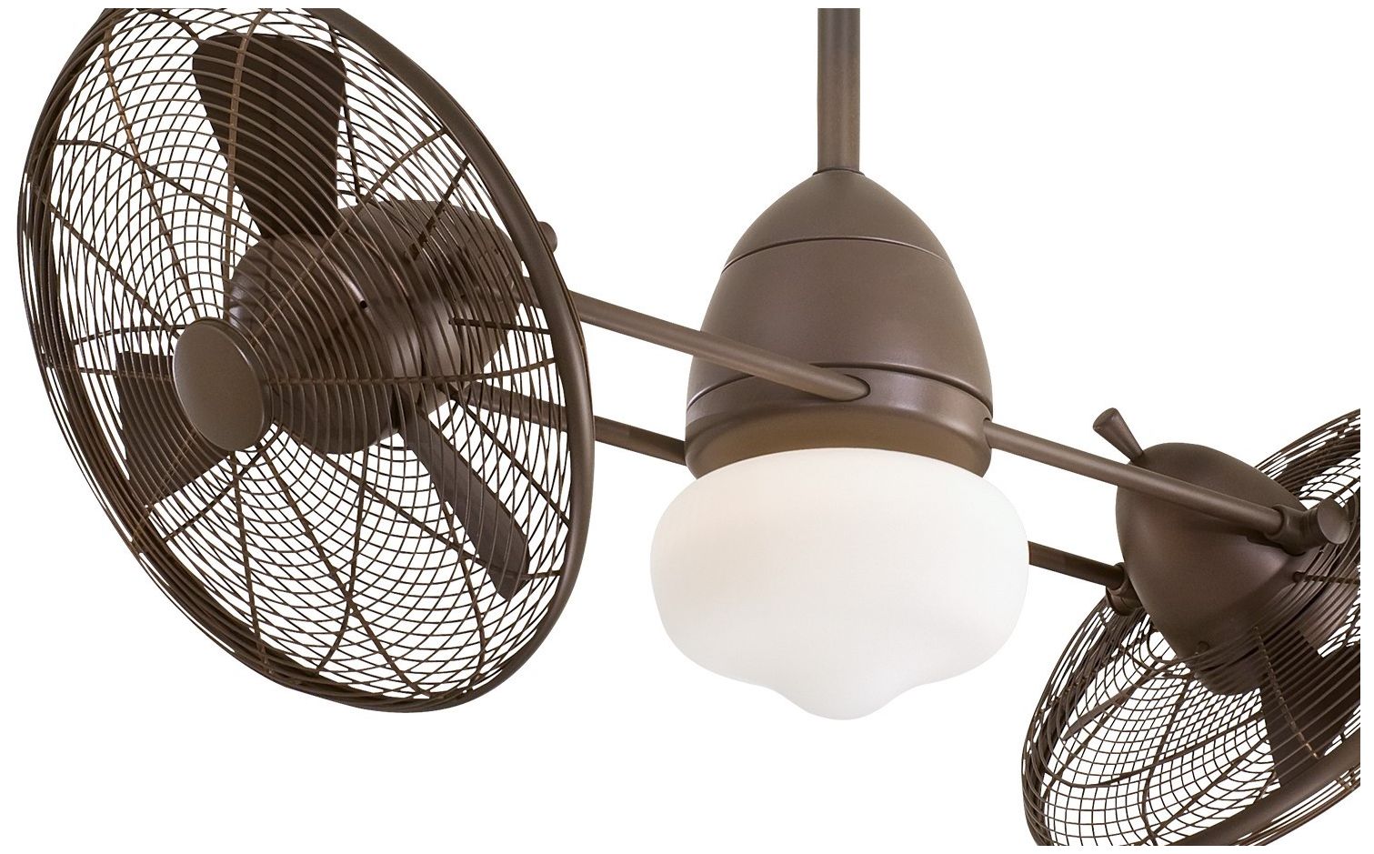 42" Minka Aire Gyro Bronze Twin Cage Wet Rated Fan with Wall Control