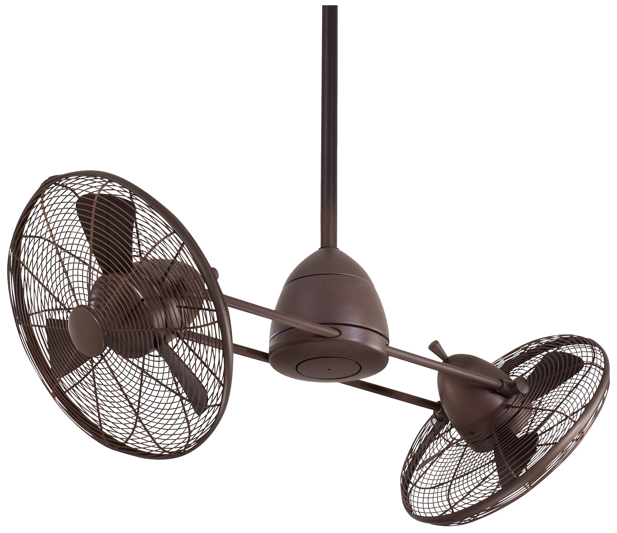 42" Minka Aire Gyro Bronze Twin Cage Wet Rated Fan with Wall Control