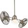 42" Minka Aire Gyro Nickel Twin Cage Wet Rated Fan with Wall Control