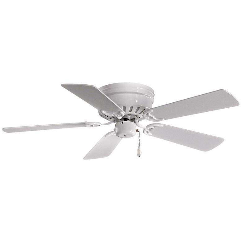 Image 2 42 inch Minka Aire Mesa White Hugger Ceiling Fan with Pull Chain