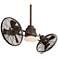 42" Minka Aire Vintage Gyro Bronze Twin Fan with LED and Wall Control