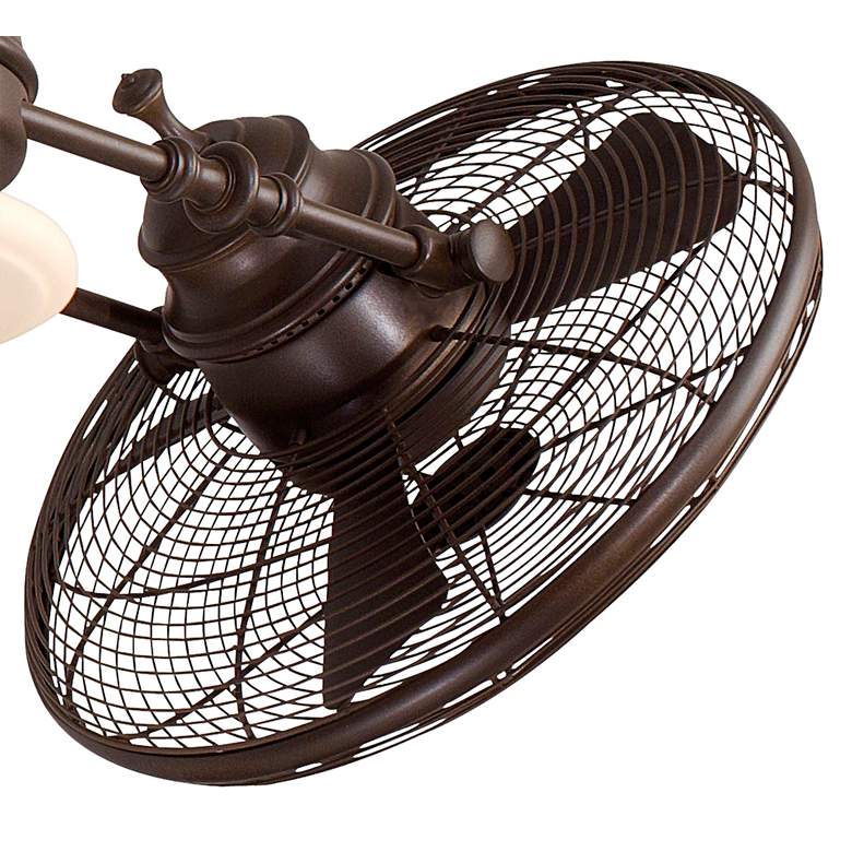 42 inch Minka Aire Vintage Gyro Bronze Twin Fan with LED and Wall Control more views