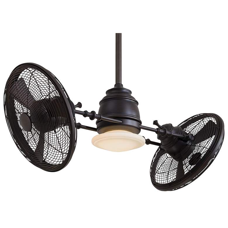 Image 2 42 inch Minka Aire Vintage Gyro Kocoa Cage Ceiling Fan with Wall Control