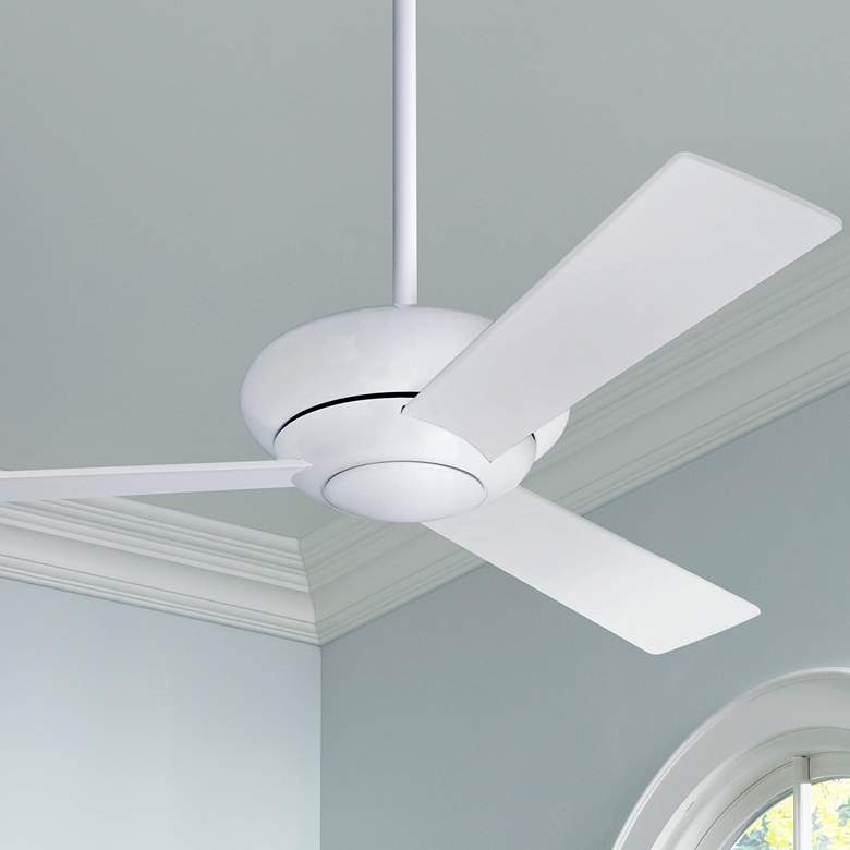 Image 1 42 inch Modern Fan Altus Gloss White Modern Ceiling Fan with Wall Control