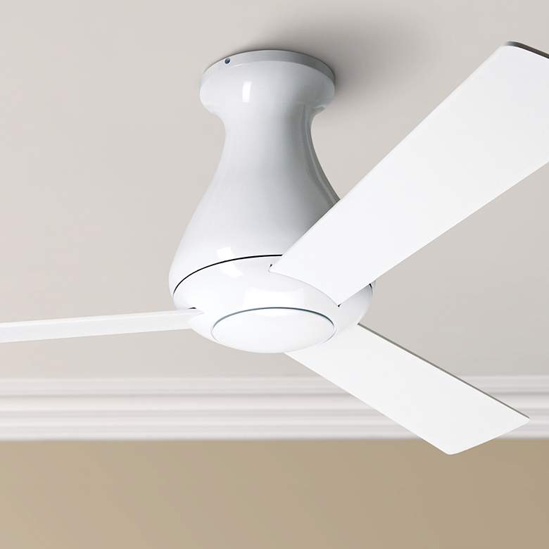 Image 1 42 inch Modern Fan Altus Hugger Gloss White Ceiling Fan with Remote