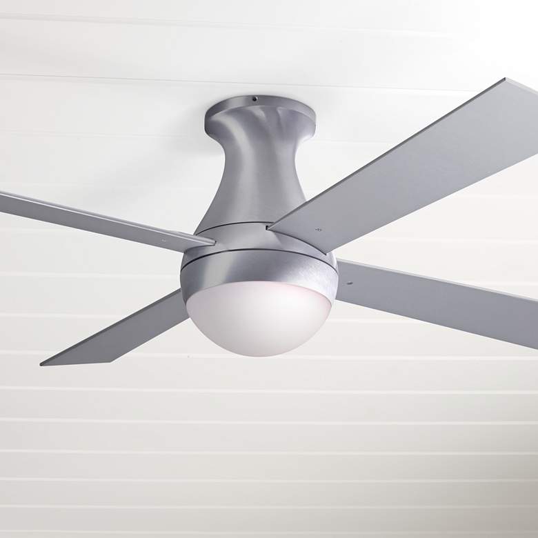 Image 1 42" Modern Fan Ball Aluminum Hugger LED Ceiling Fan with Wall Control