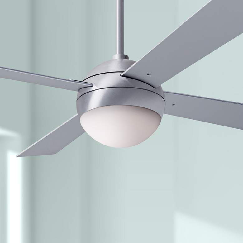 Image 1 42 inch Modern Fan Ball Brushed Aluminum LED Ceiling Fan with Remote