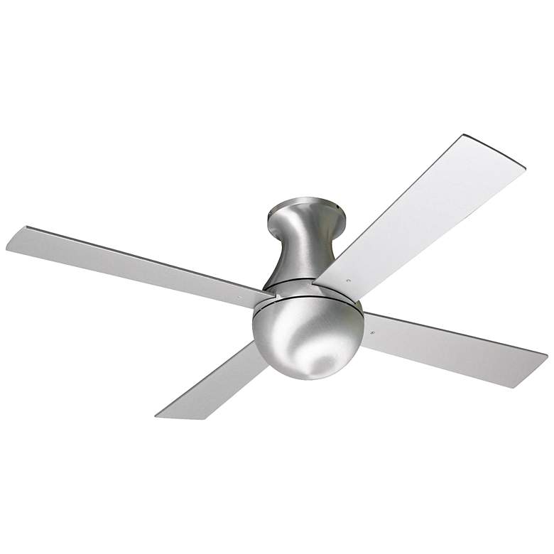 Image 2 42 inch Modern Fan Ball Hugger Brushed Aluminum Ceiling Fan with Remote