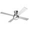 42" Modern Fan Ball Hugger Brushed Aluminum Ceiling Fan with Remote