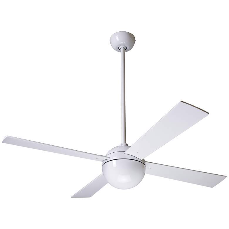 Image 2 42 inch Modern Fan Gloss White Ball Ceiling Fan with Wall Control