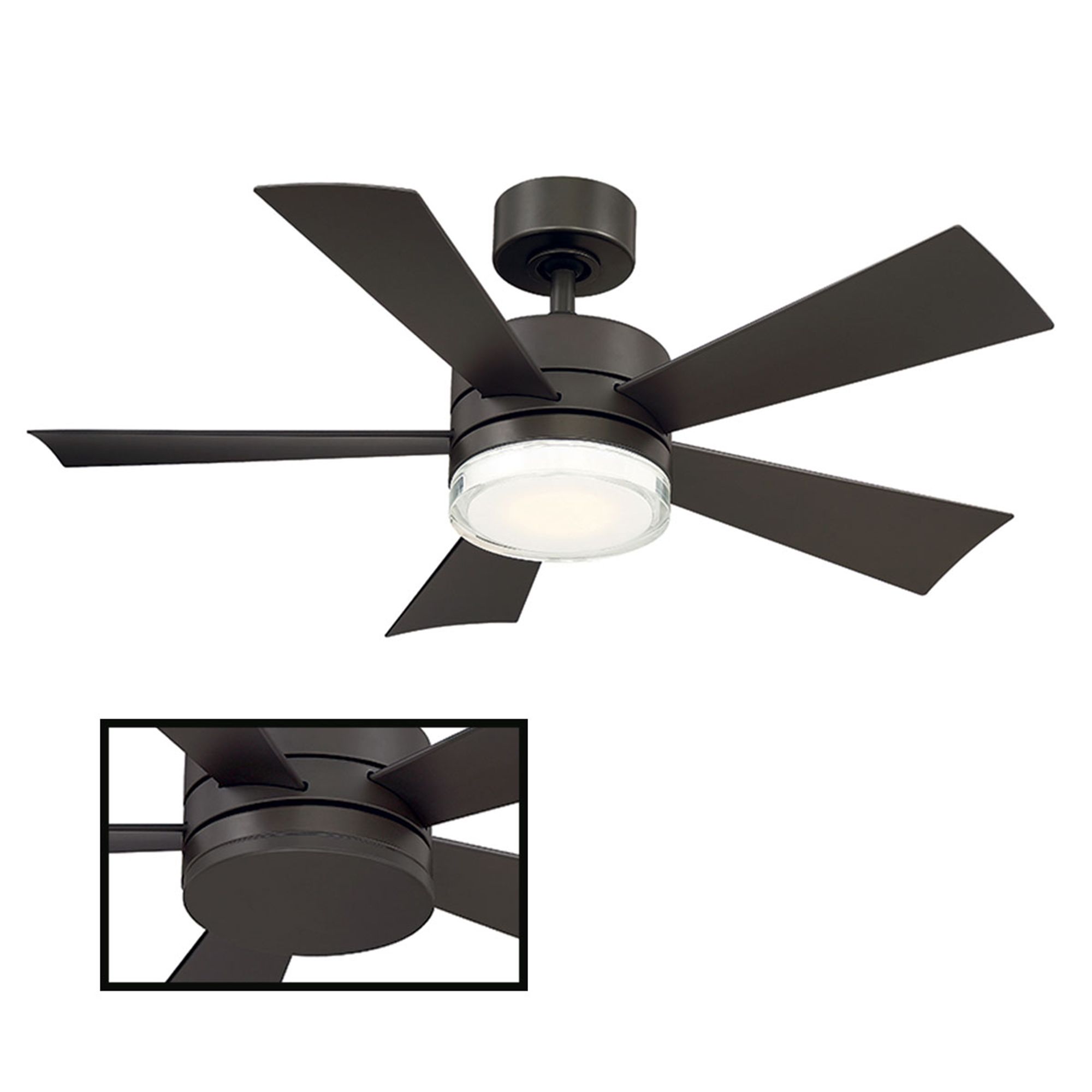 Image 3 42" Modern Forms Wynd Bronze LED Smart Indoor/Outdoor Ceiling Fan more views