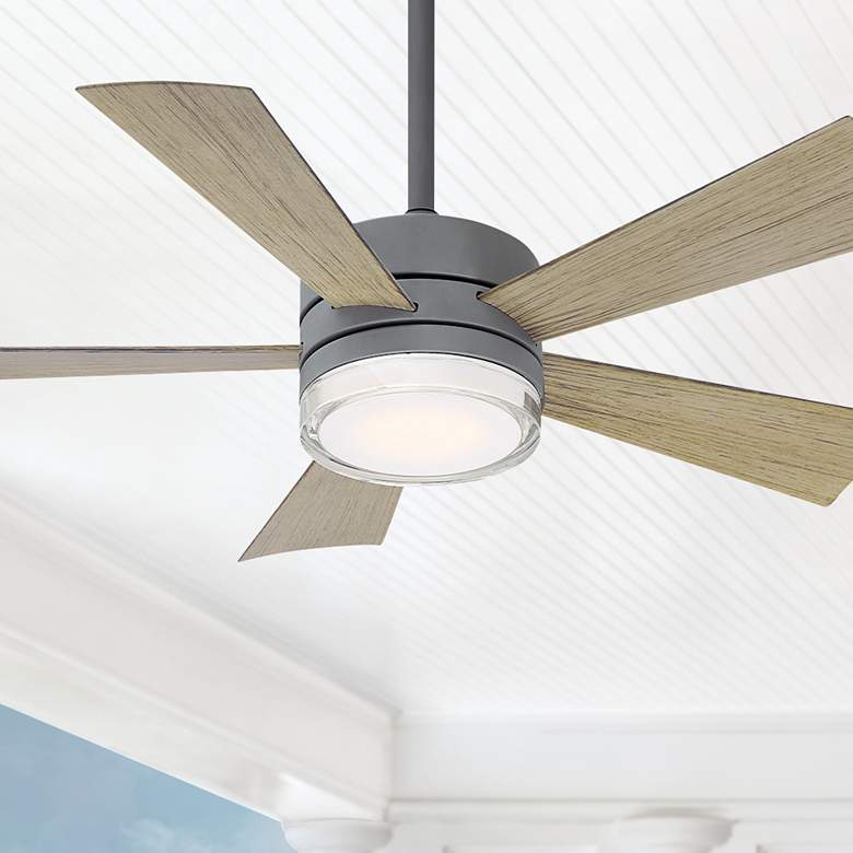 Image 1 42" Modern Forms Wynd Graphite LED Wet Smart Ceiling Fan