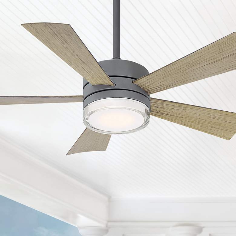 Image 1 42 inch Modern Forms Wynd Graphite LED Wet Smart Ceiling Fan