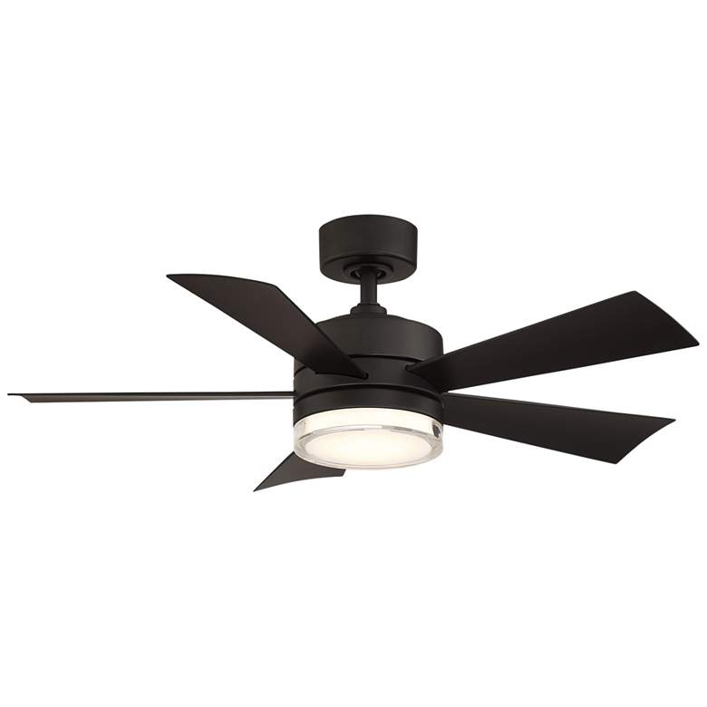 Image 1 42" Modern Forms Wynd Matte Black 3500K LED Smart Ceiling Fan