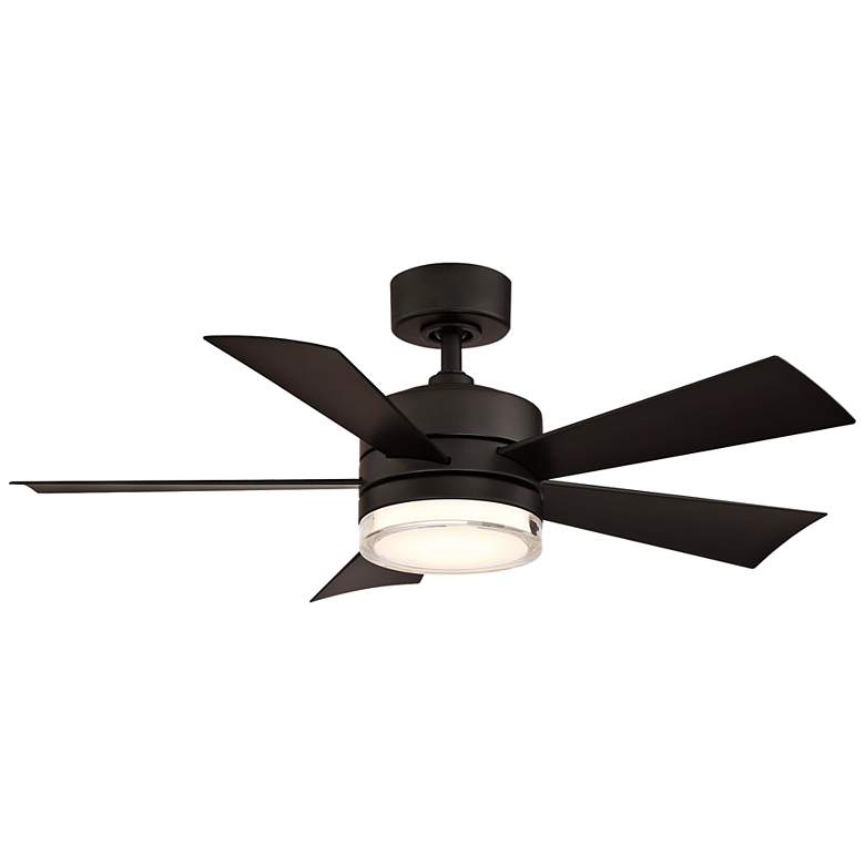 Image 1 42" Modern Forms Wynd Matte Black LED Smart Ceiling Fan