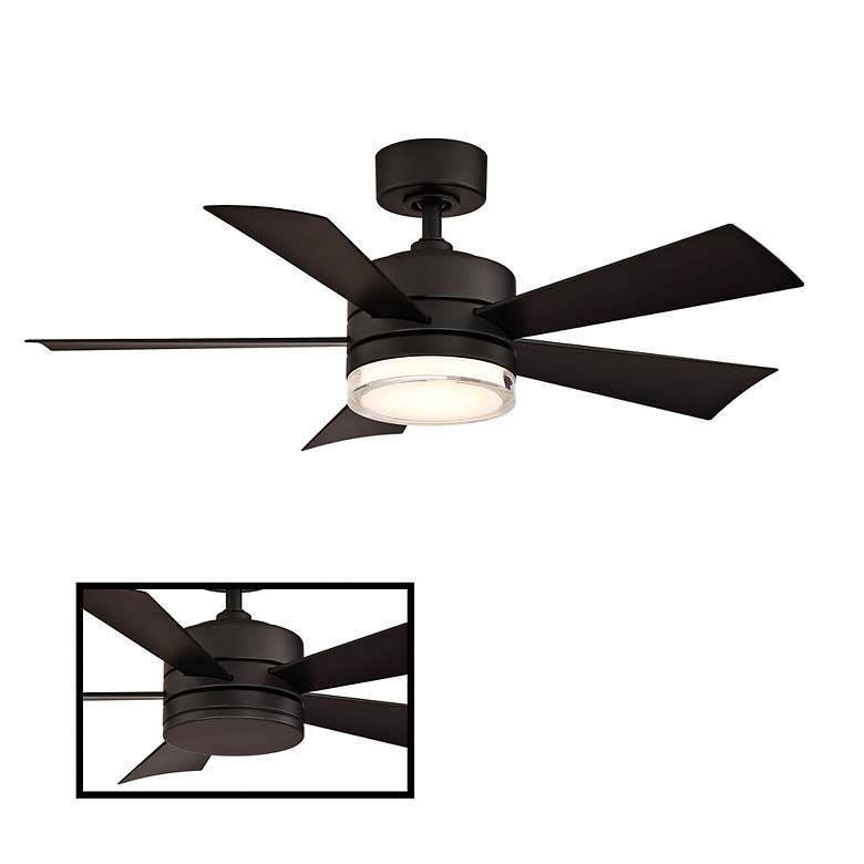 Image 3 42" Modern Forms Wynd Matte Black LED Smart Ceiling Fan more views